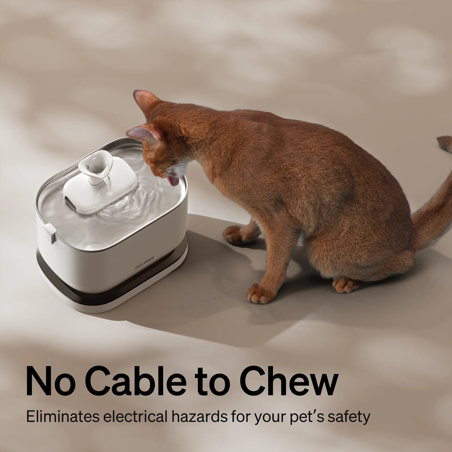 Cat Water Fountain,Wireless Pet Fountain Battery Operated,2.5L/84Oz Dockstream Automatic Dog Water Dispenser for Drinking with Quiet Pump inside Stainless Steel Tray Easy Clean Bpa-Free