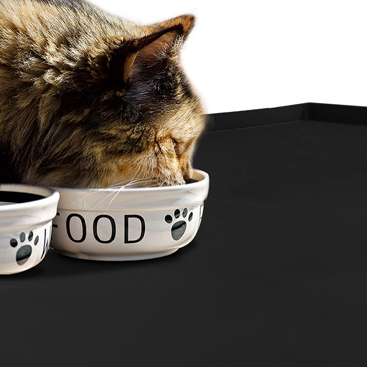 Dog Food Mat,Silicone Waterproof Dog Cat Food Tray,Non Slip Pet Bowl Mats Placemat,Size:(18.5" X 11.5") 0.6" Raised Edge,Suitable for Most Small and Medium-Sized Pets!