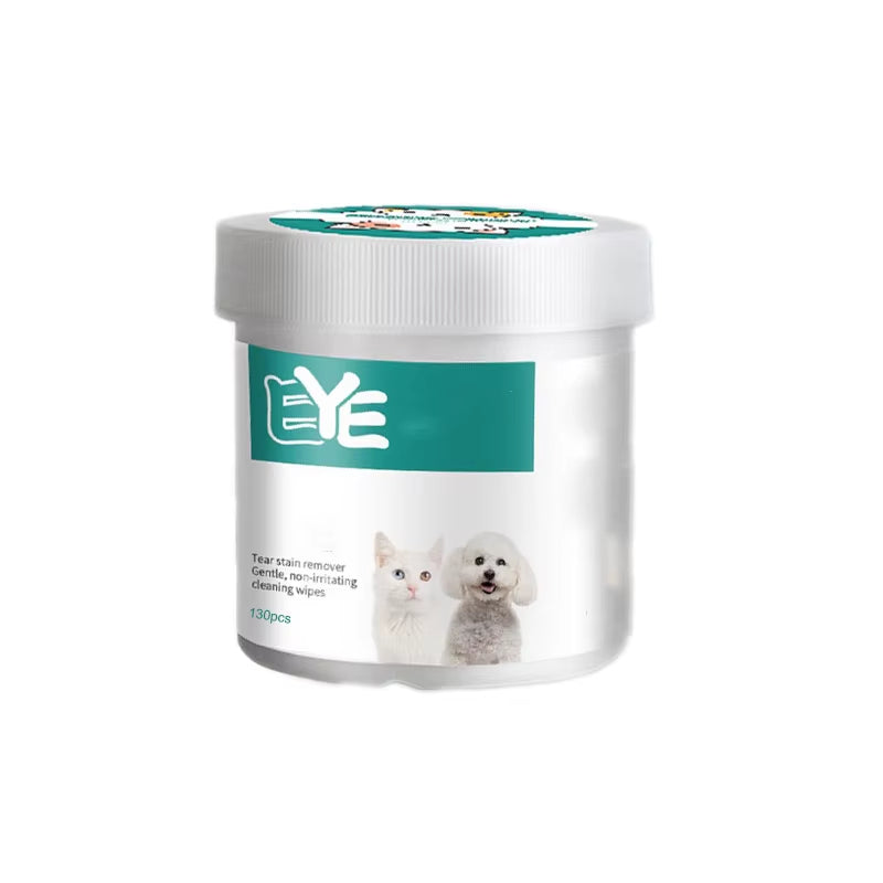 New Pet Eye Wipes Cats and Dogs Tearmark Wet Wipes Cats and Dogs Universal No Irritation Cleaning Products 130 Canned Wipes