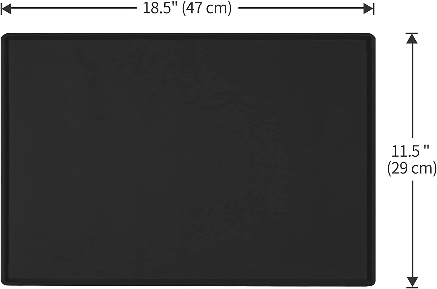 Dog Food Mat,Silicone Waterproof Dog Cat Food Tray,Non Slip Pet Bowl Mats Placemat,Size:(18.5" X 11.5") 0.6" Raised Edge,Suitable for Most Small and Medium-Sized Pets!