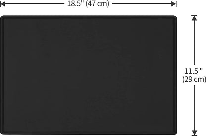 Dog Food Mat,Silicone Waterproof Dog Cat Food Tray,Non Slip Pet Bowl Mats Placemat,Size:(18.5" X 11.5") 0.6" Raised Edge,Suitable for Most Small and Medium-Sized Pets!