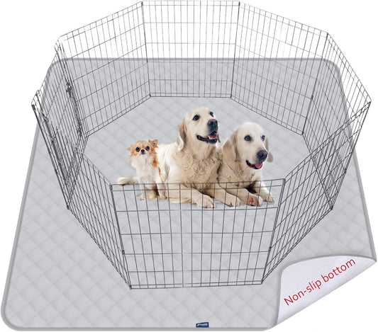 Washable Pee Pads for Dogs Extra Large, Reusable Quilted Dog Playpen Pads for Large Dogs, Non-Slip Whelping Pads, for Training, Travel, Whelping, Housebreaking, Incontinence, 65" X 48"