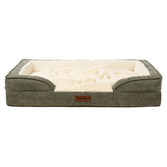Pet Products Medium Nest-Top Perfect Comfort Sofa Orthopedic Ped Bed, 30"X20", Green