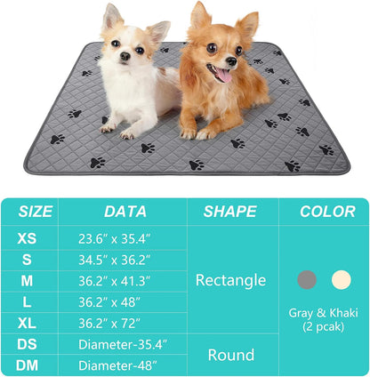 Washable Reusable Pee Pads for Dogs Training Super Absorption Leakproof Pads 2 Packs