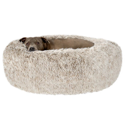 Calming Cuddler Long Fur Donut Bed