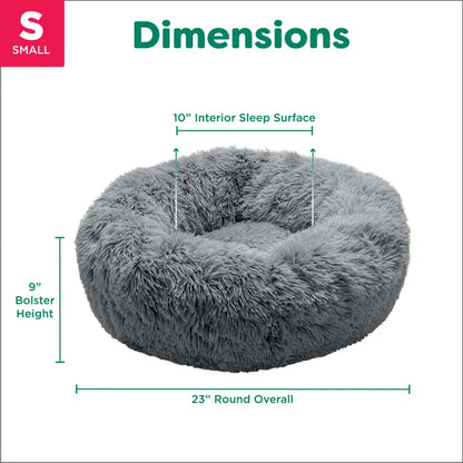 Calming Cuddler Long Fur Donut Bed