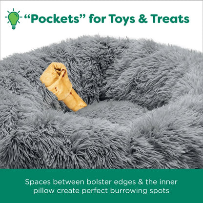 Calming Cuddler Long Fur Donut Bed