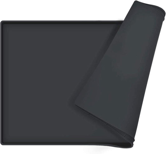 Dog Food Mat,Silicone Waterproof Dog Cat Food Tray,Non Slip Pet Bowl Mats Placemat,Size:(18.5" X 11.5") 0.6" Raised Edge,Suitable for Most Small and Medium-Sized Pets!